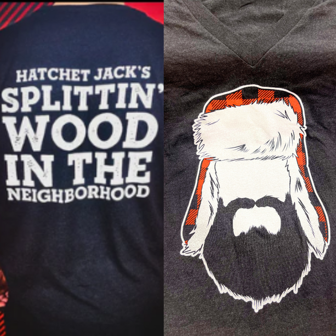 Hatchet Jack's Bearded Lumberjack T-Shirt (V-neck)